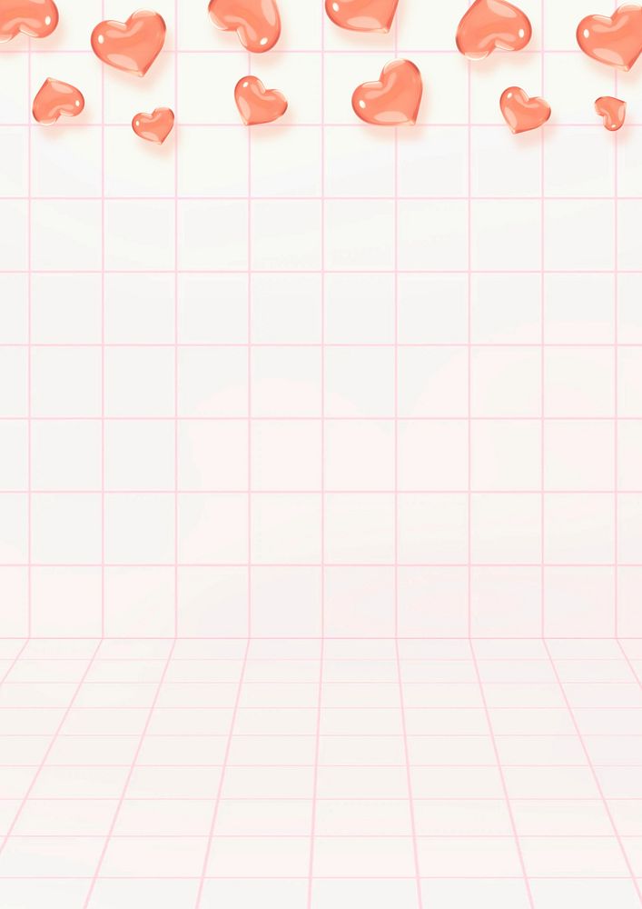 Cute heart grid background design