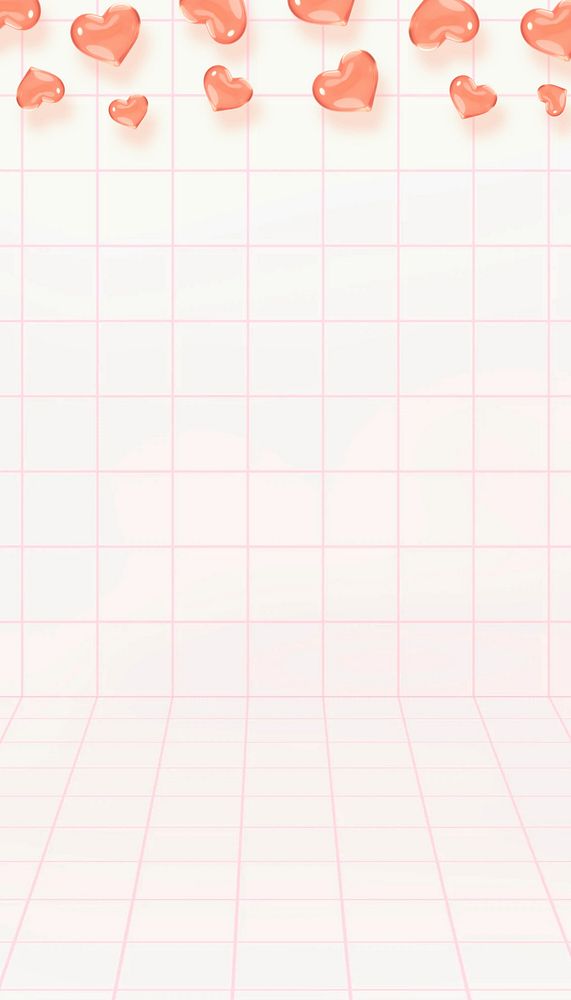 Cute heart grid iPhone wallpaper background
