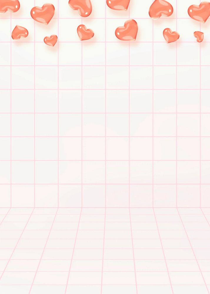 Cute heart grid background design