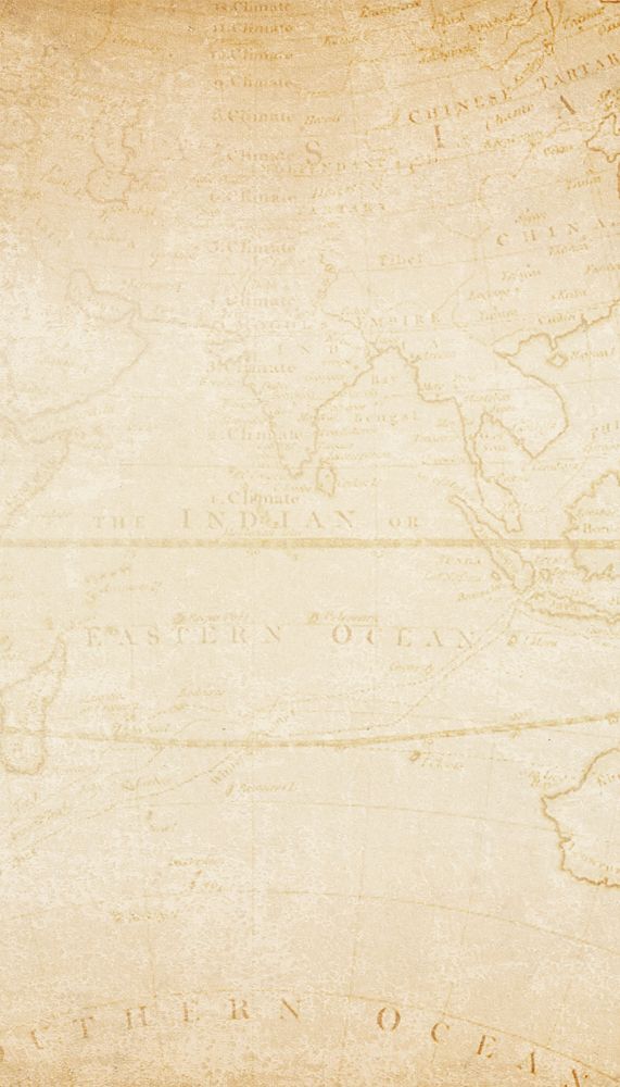 Vintage world map iPhone wallpaper, paper texture
