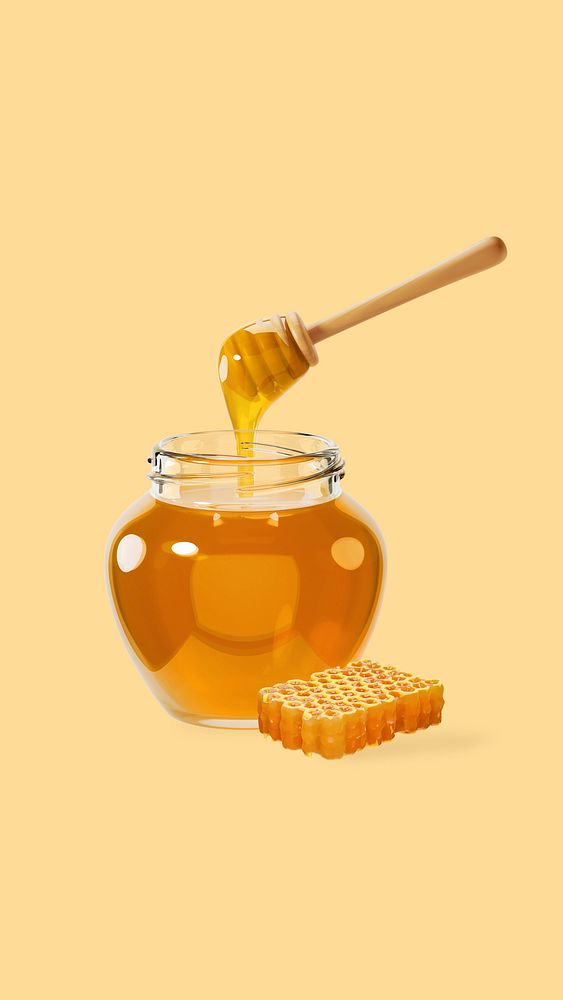 3D honey jar, element illustration