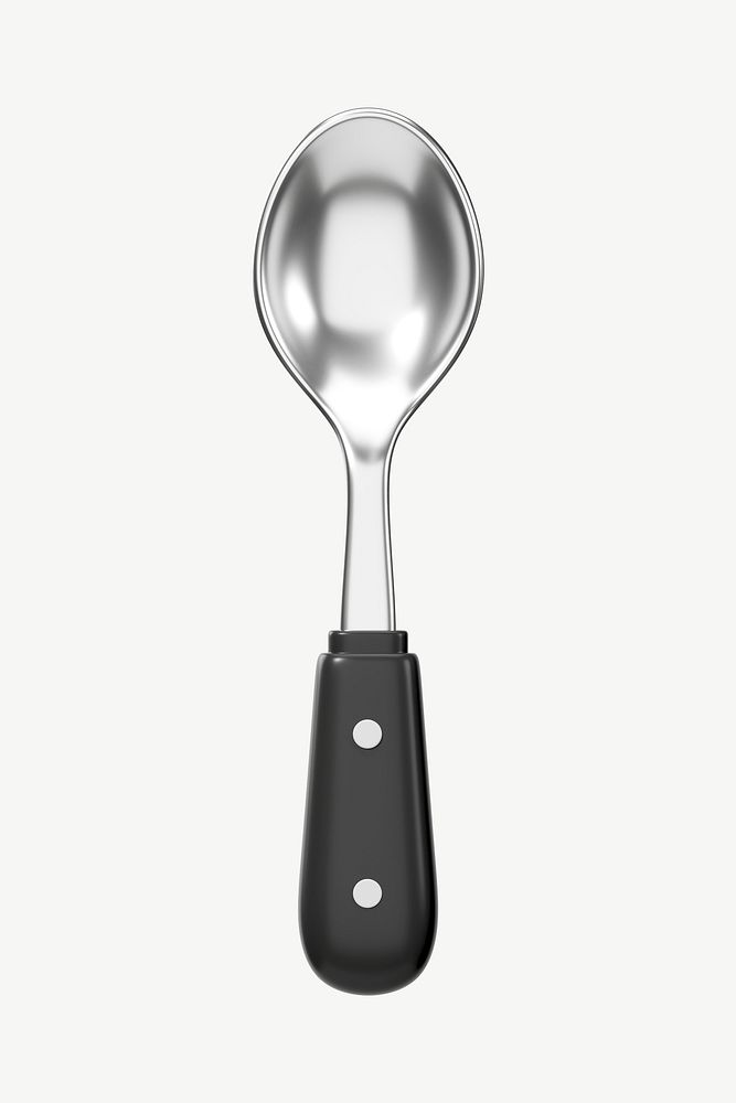 3D spoon cutlery, collage element psd