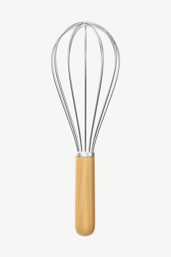 3D baking whisk, collage element psd