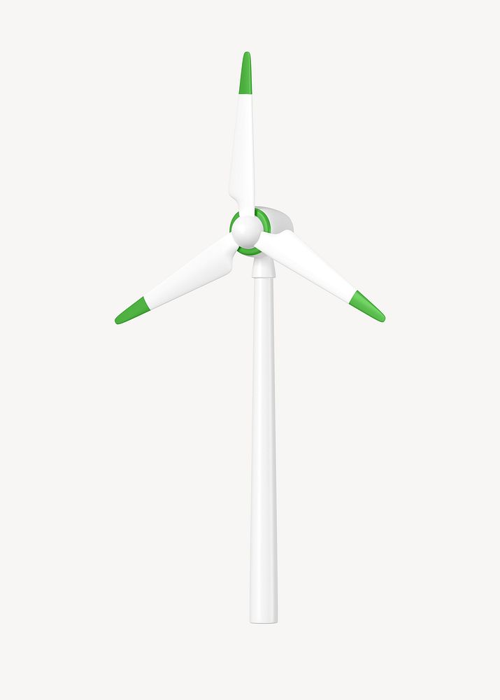 3D wind turbine, element illustration