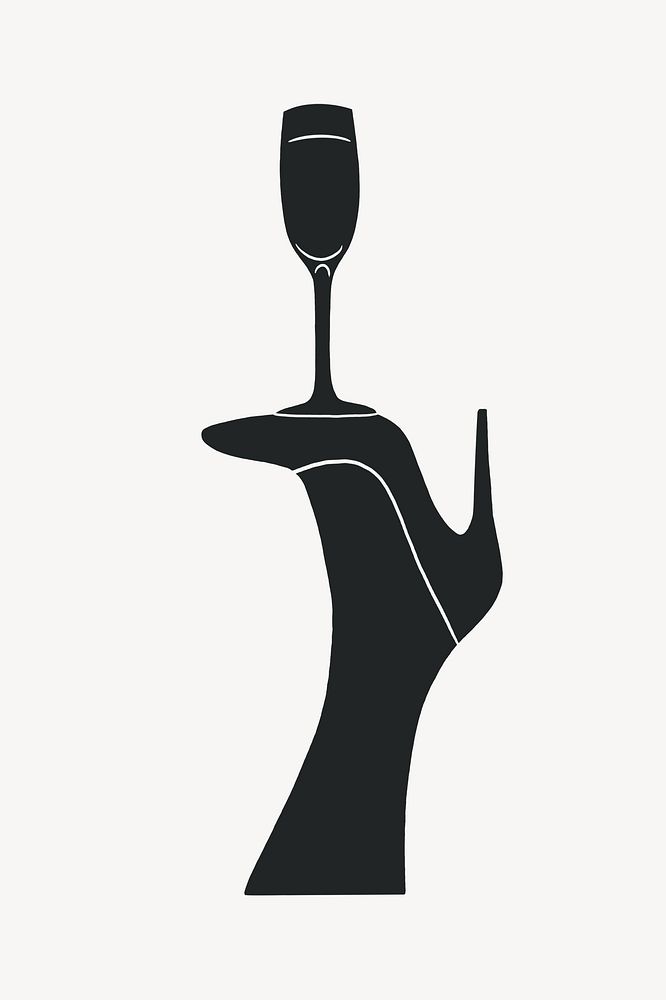 Shoe and champagne silhouette on white