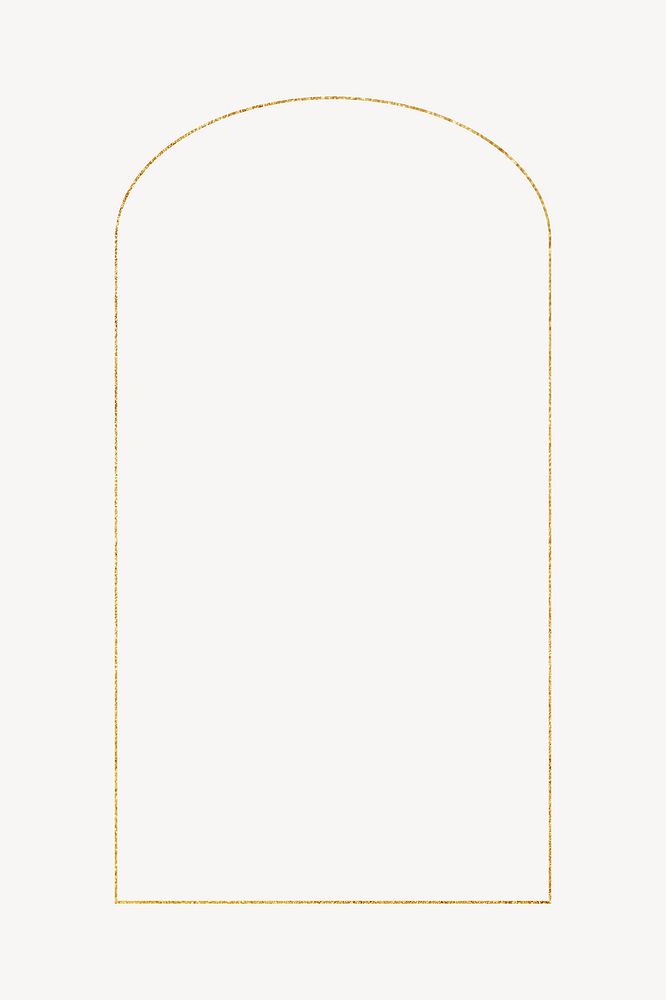 Gold vertical arch frame on white