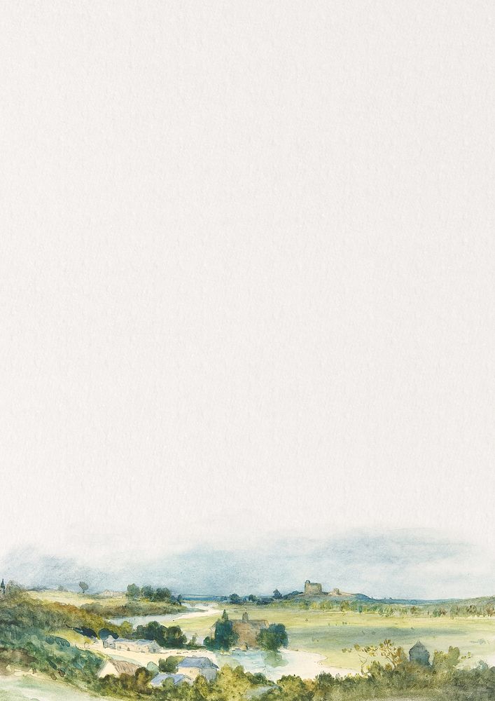 Watercolor landscape art background. Remixed by rawpixel.