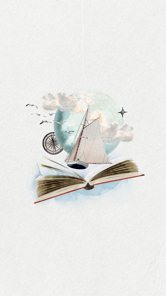 Watercolor storytelling book mobile wallpaper. Remixed by rawpixel.