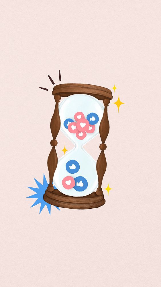 Hourglass iPhone wallpaper, social media likes remix