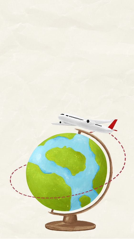 World travel cream iPhone wallpaper