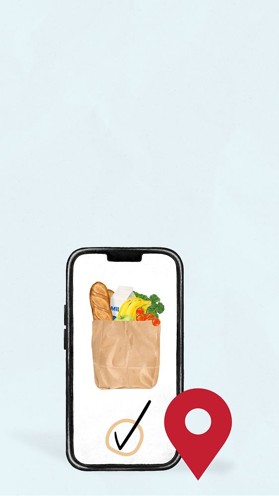 Online grocery delivery blue iPhone wallpaper