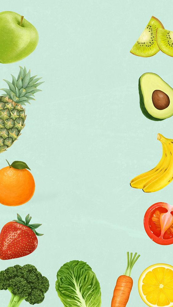 Fruit border green iPhone wallpaper