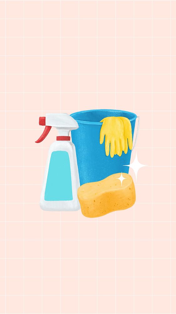 Orange housework cleaning iPhone wallpaper