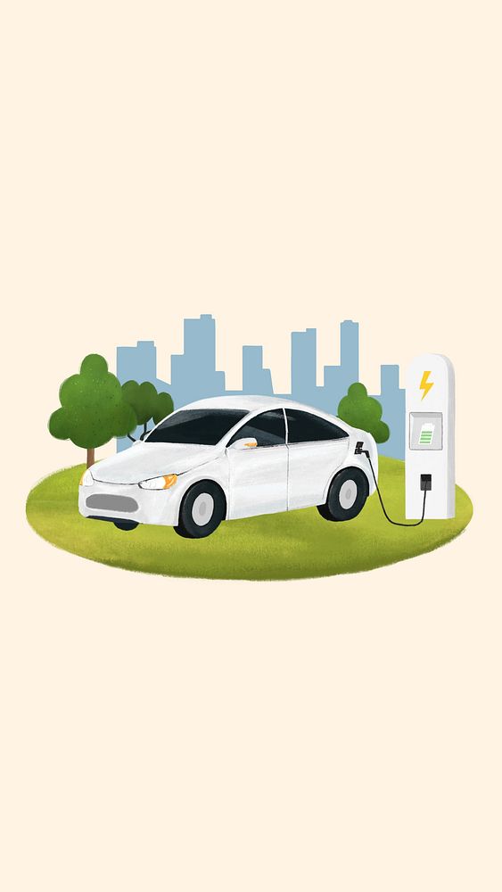 Electric car yellow iPhone wallpaper Free Photo Illustration rawpixel
