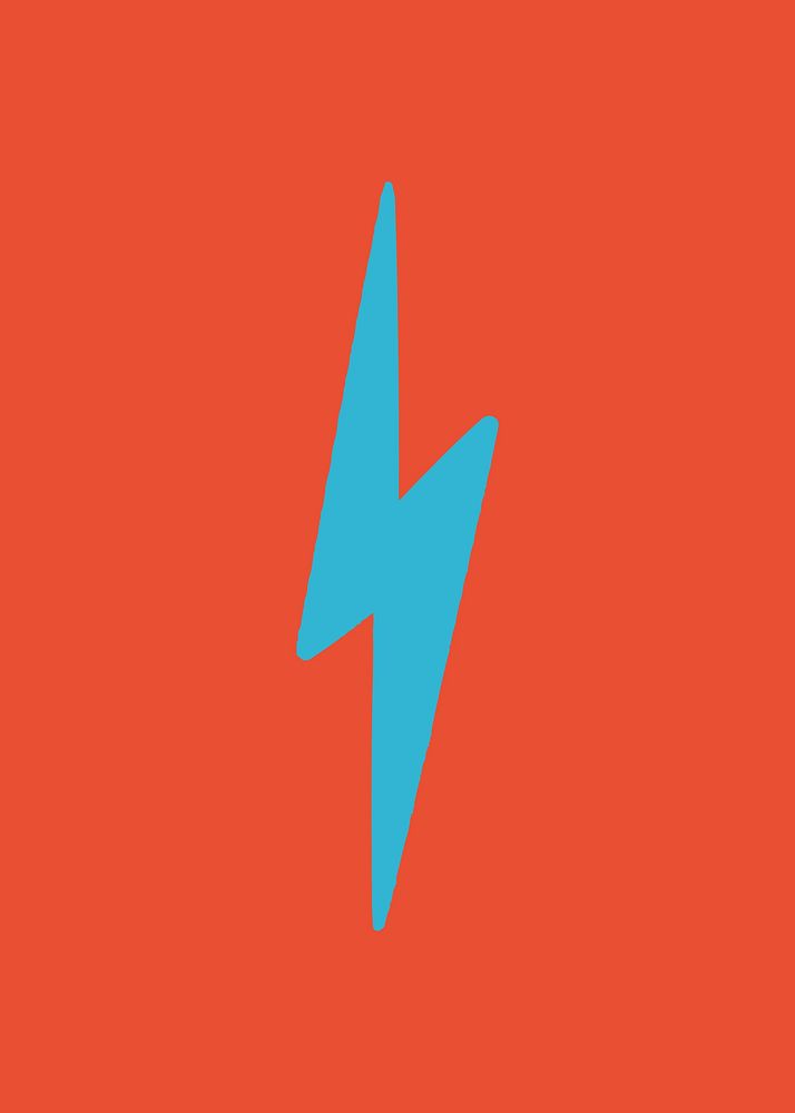 Colorful lightning bolt retro illustration