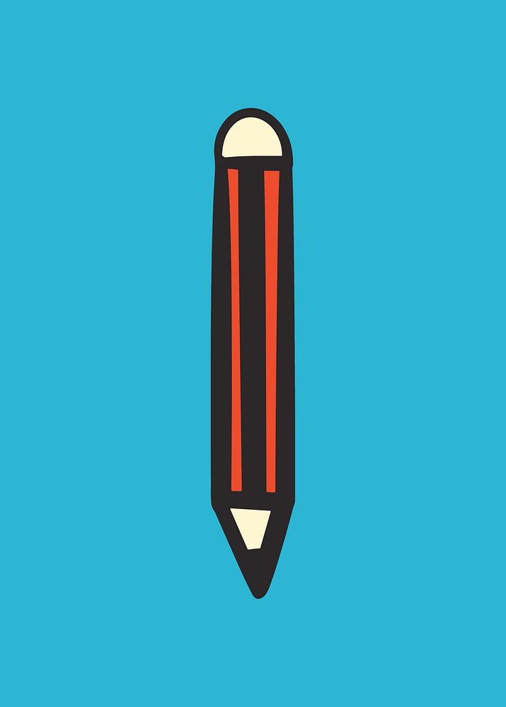 Colorful writing pencil retro element vector