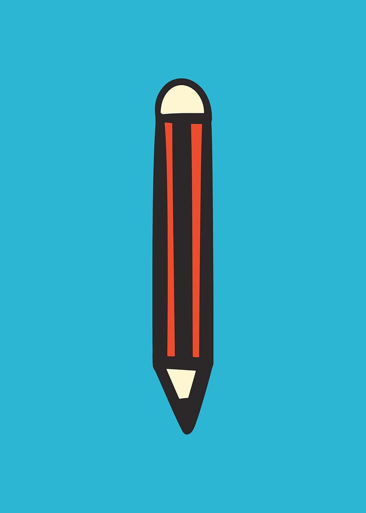 Colorful writing pencil retro illustration