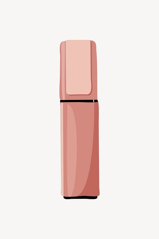Pink highlighter, cute stationery illustration  vector