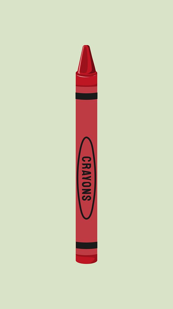 Red crayon, cute stationery illustration