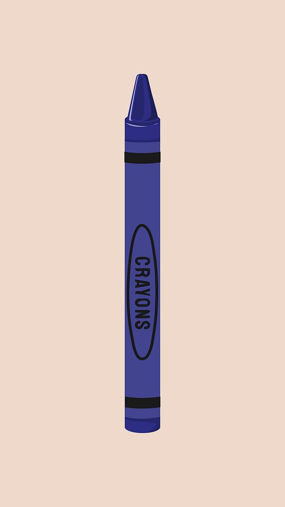 Blue crayon, cute stationery illustration vector