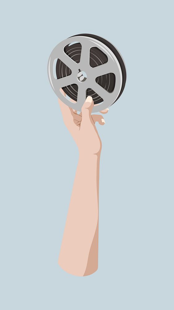 Film reel, aesthetic entertainment illustration vector