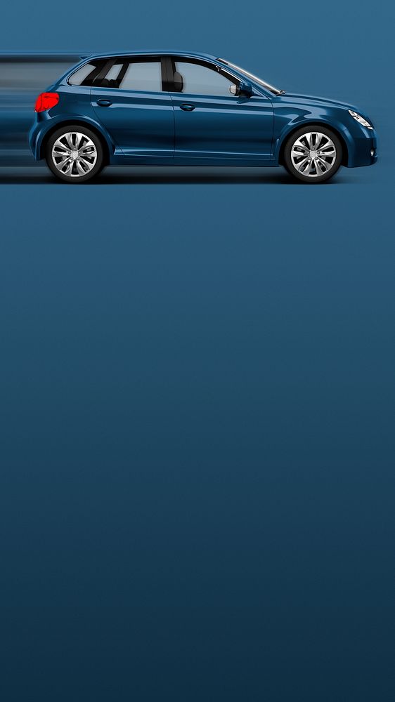 Blue hatchback car phone wallpaper