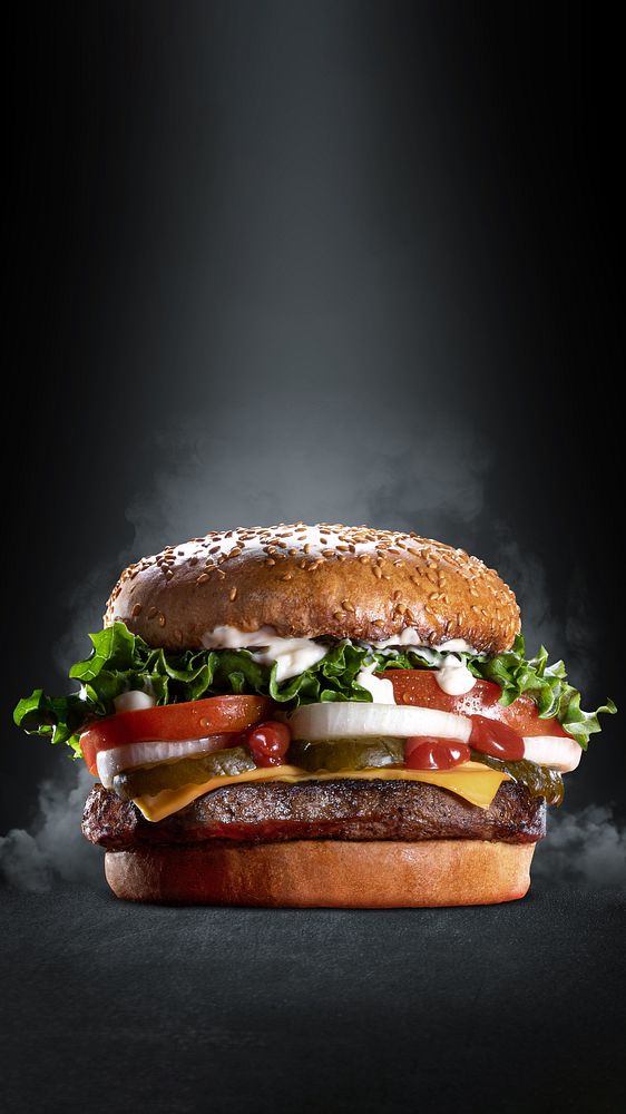 Cheeseburger black mobile wallpaper