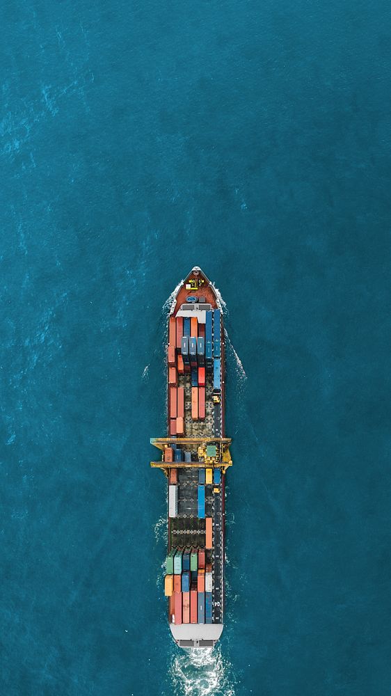 Container ship phone wallpaper