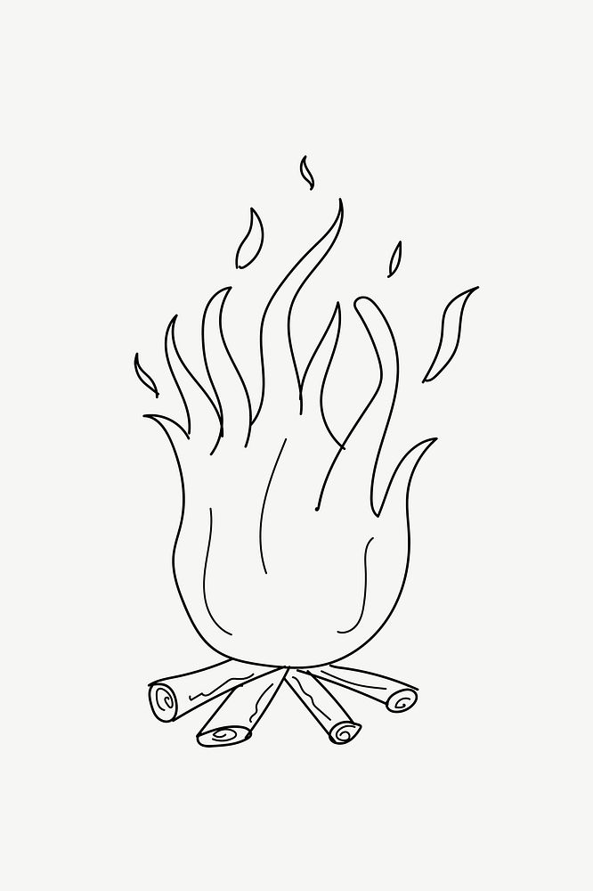 Campfire line art psd | Premium PSD - rawpixel