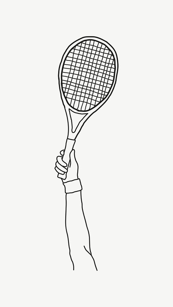Tennis racket line art psd