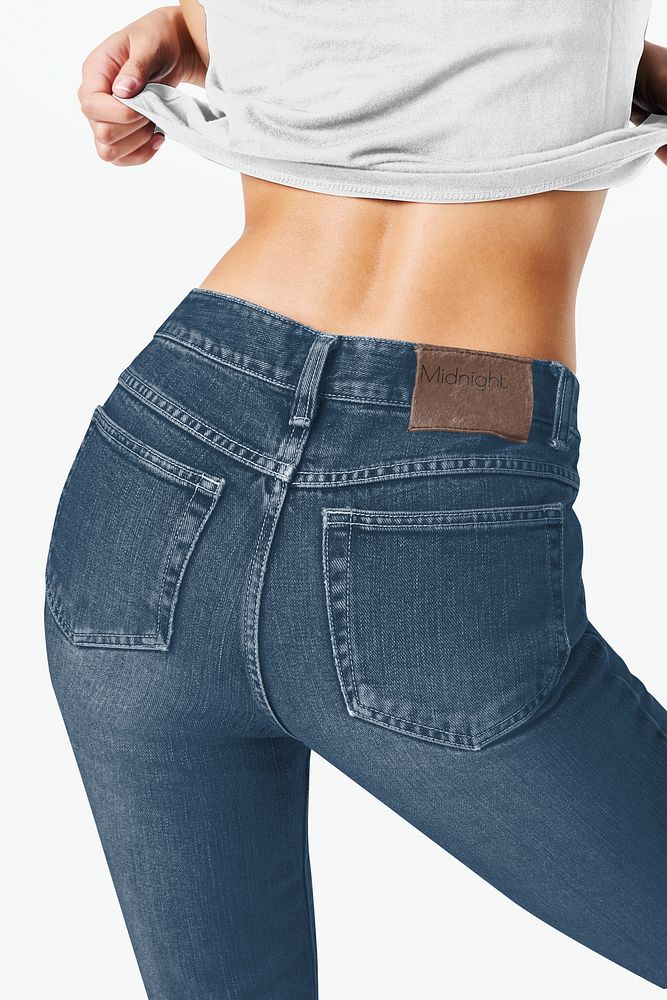 Women's skinny jeans mockup, casual fashion psd