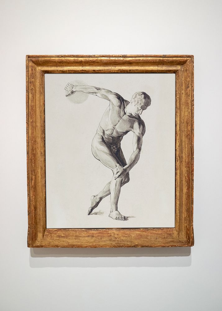 Jan Veth's Greek statue painting framed on a wall. Remixed by rawpixel.