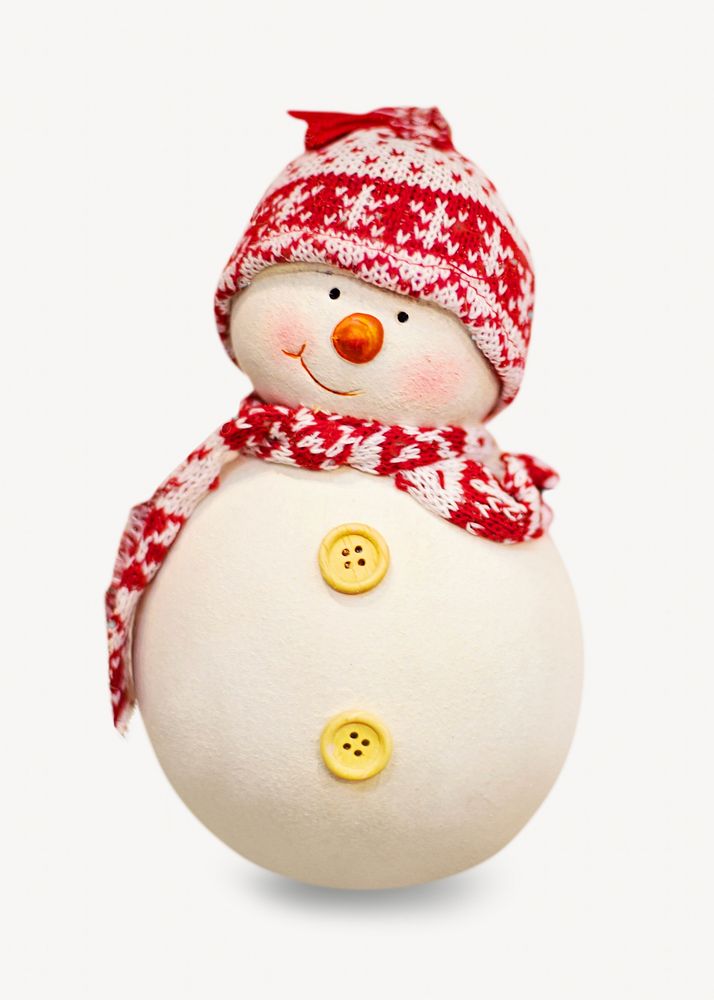 Winter Christmas snowman  isolated image