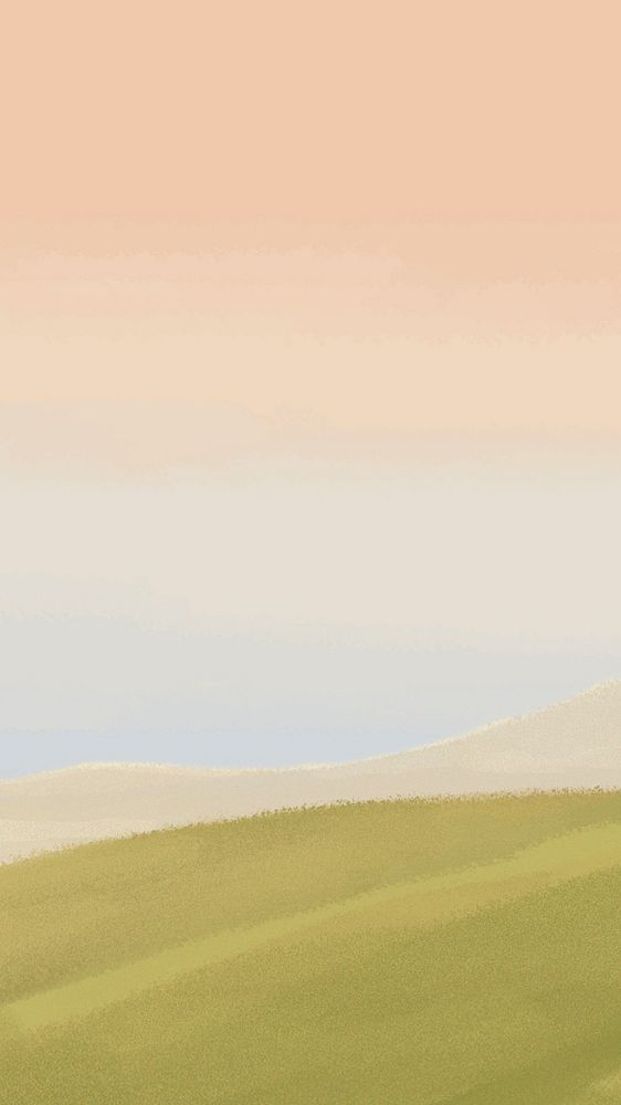 Field landscape mobile wallpaper, painting  illustration