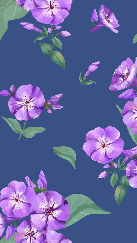 Watercolor purple phlox mobile wallpaper