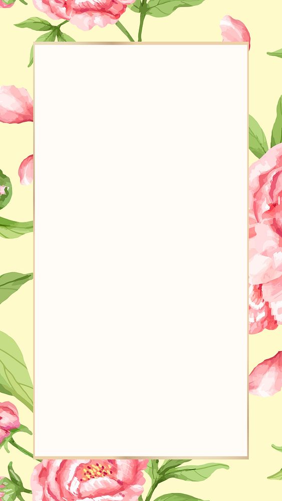 Pink peony frame mobile wallpaper