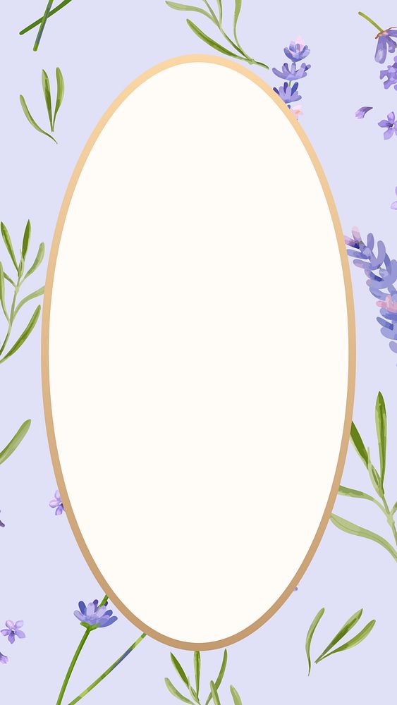 Lavender frame mobile wallpaper, oval shape