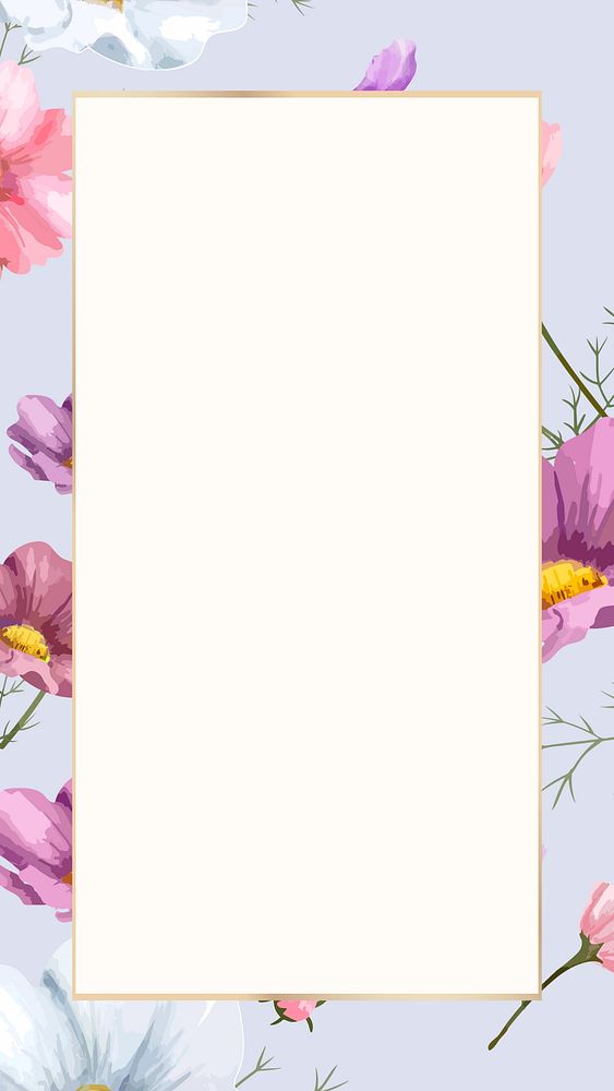 Flower rectangle frame mobile wallpaper