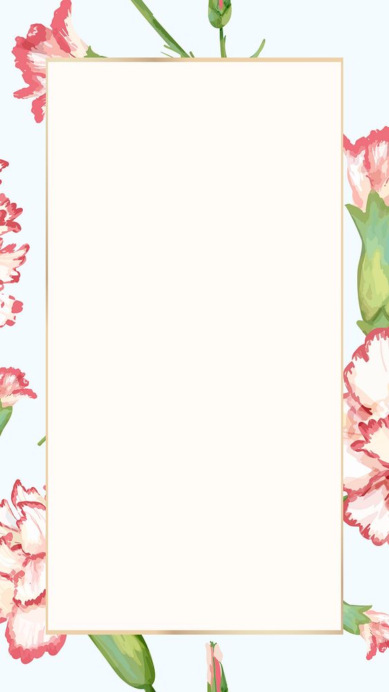 Carnation rectangle frame mobile wallpaper