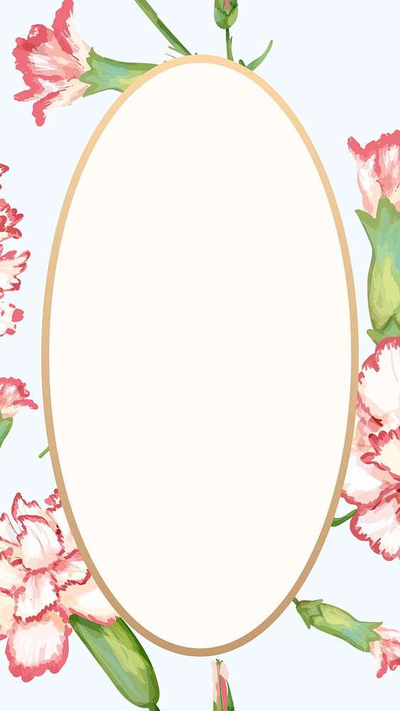Carnation frame mobile wallpaper, oval shape