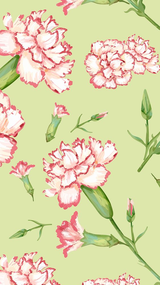 Watercolor carnation mobile wallpaper