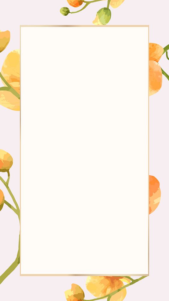 Orange orchid frame mobile wallpaper