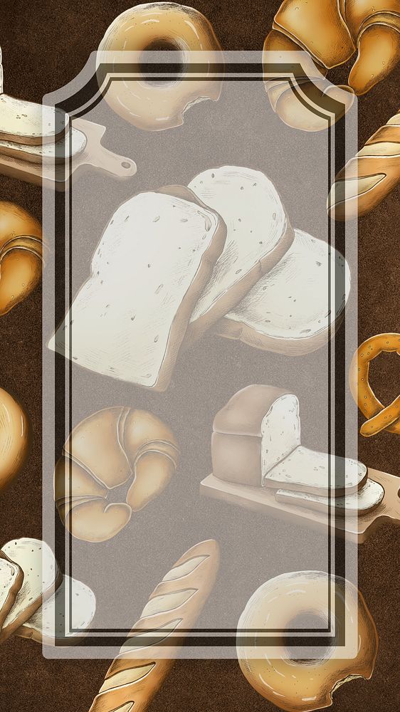 Brown bread iPhone wallpaper, vintage frame