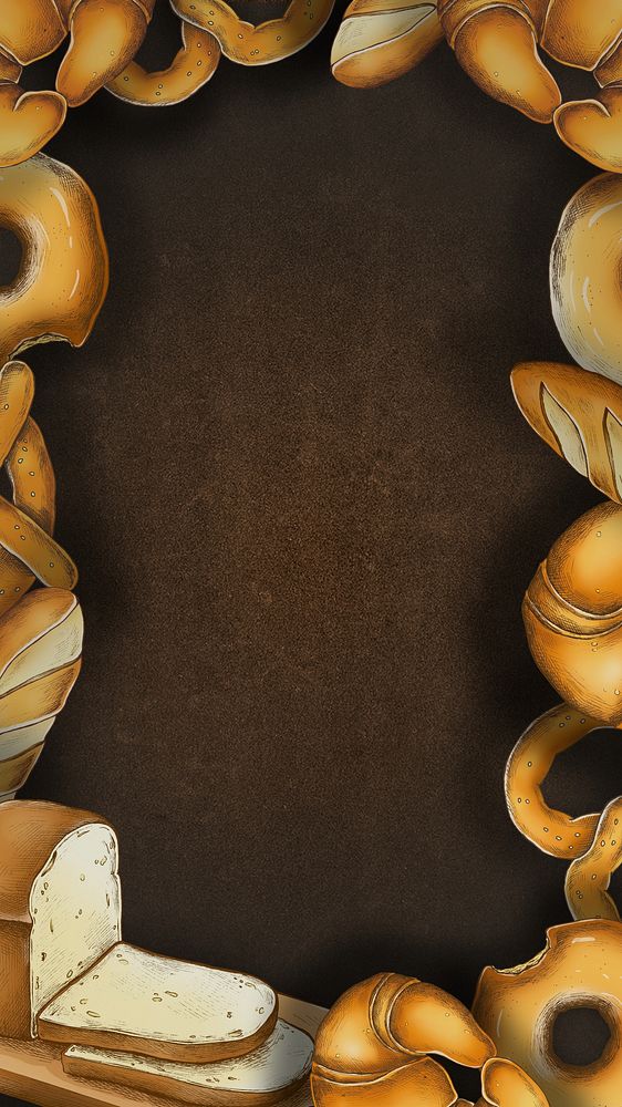 Brown iPhone wallpaper, bread frame