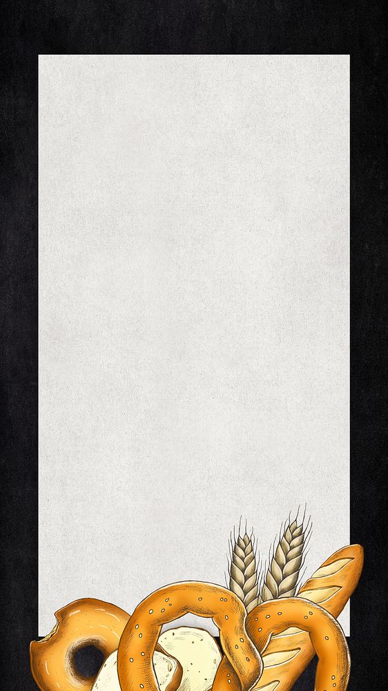 Beige bread iPhone wallpaper, black frame