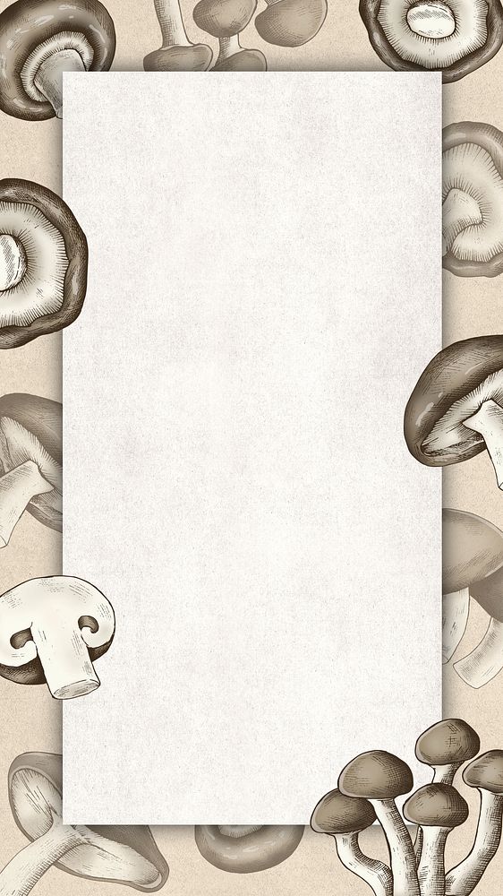 Mushroom frame beige iPhone wallpaper