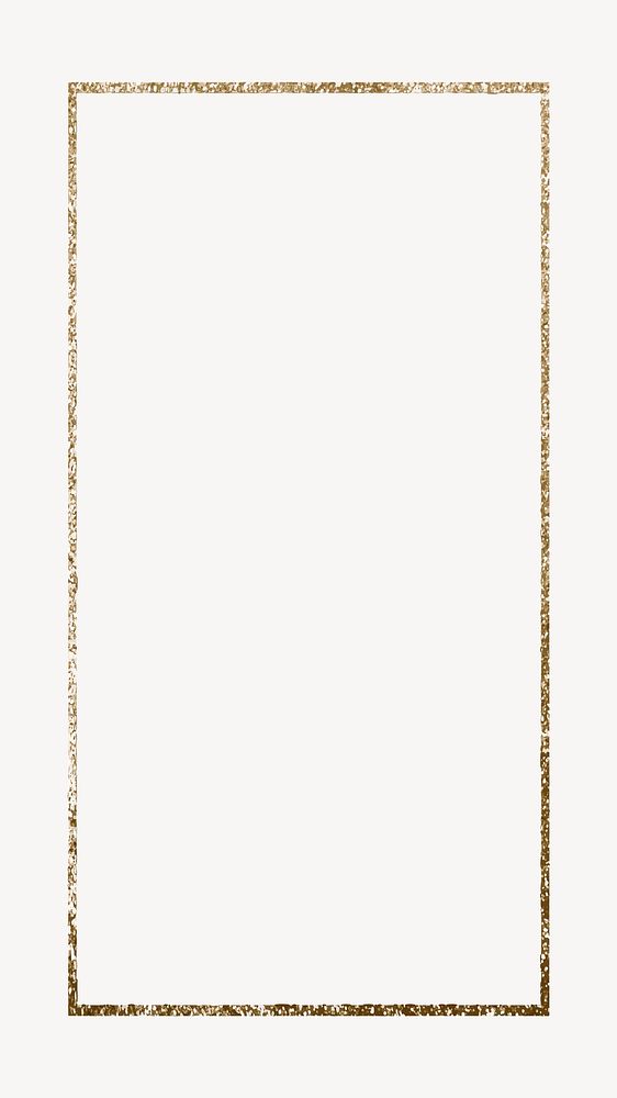 Glitter rectangle frame iPhone wallpaper, gold aesthetic design psd
