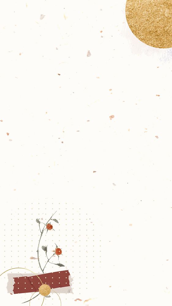 Red flower border iPhone wallpaper, beige aesthetic design