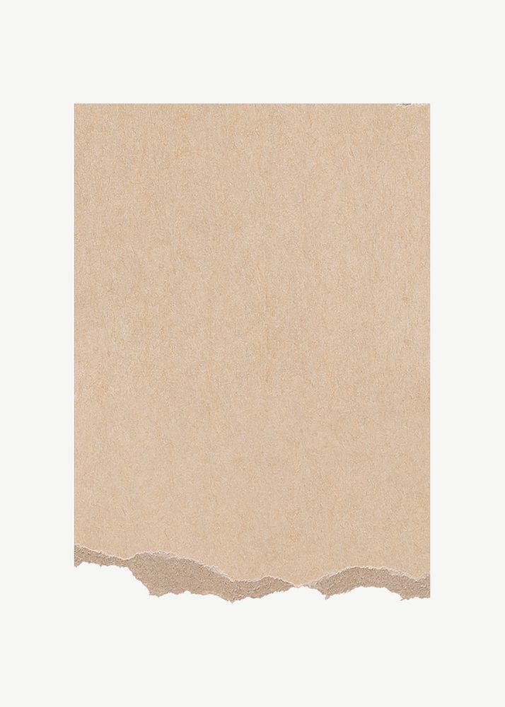 Ripped craft paper element, brown scrap notepaper psd