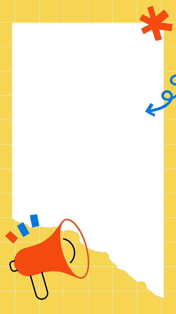 Yellow megaphone notepaper iPhone wallpaper